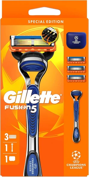 Gillette UEFA Champions League Special Edition Fusion5 Erkekler İçin Tıraş Makinesi (3 Başlıklı) ürün görseli 1