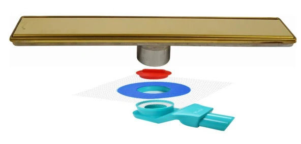Sukar Duş Kanalı Line 6 Gold Altın Izgaralı 60 Cm Ve Yalıtım Kiti 1153-0031099-01 ürün görseli 1