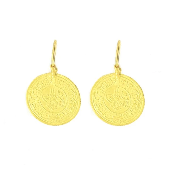 Altın Osmanlı Tuğralı Küpe T001861 ürün görseli 1