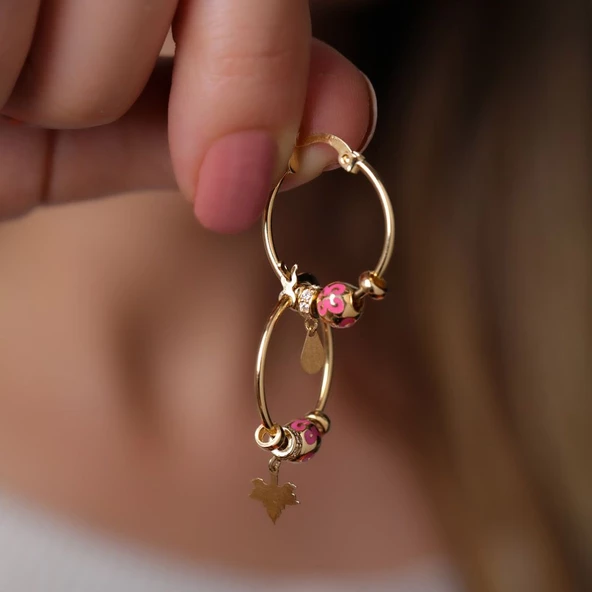 Altın Pandora Küpe T046518 - Resim 2