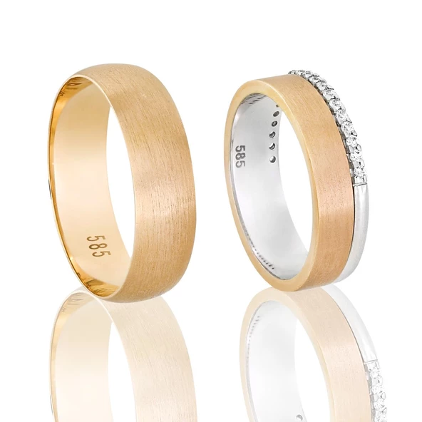 Altın Çift Alyans T046536​-T044999 ürün görseli 1