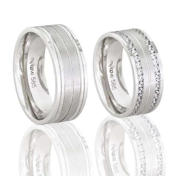 Altın Çift Alyans T045017-T045018 ürün görseli 1