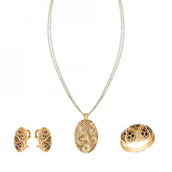 Altın Üçlü Set T029449 ürün görseli 1