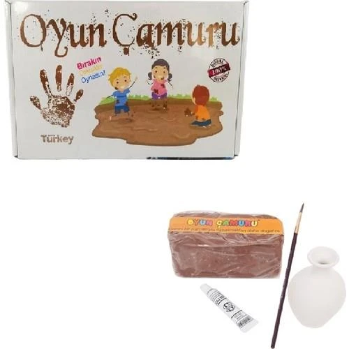 Hobi Eğitim Dünyası Kil Oyun Çamuru (Çamur, Vazo, Boya ve Fırça) Oyun Seti ürün görseli 1