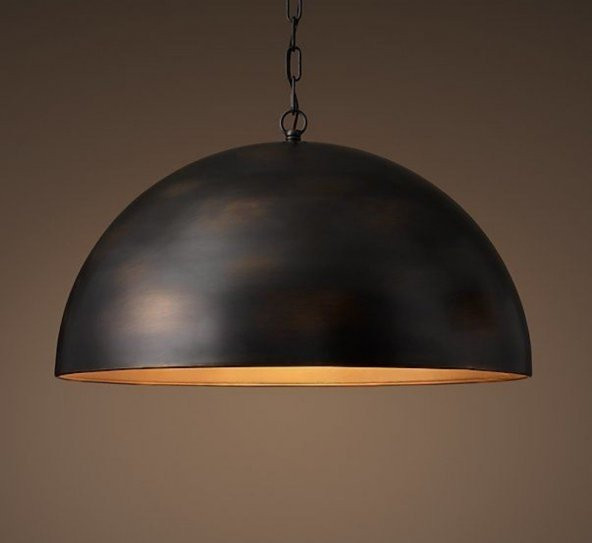 mylights vintage zincirli metal sarkıt avize  40 cm cap  bakır fırcalanmış ürün görseli 1