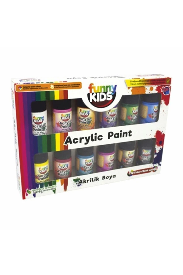 Funny Kids Akrilik Boya 12'li Set 20 ml ürün görseli 1