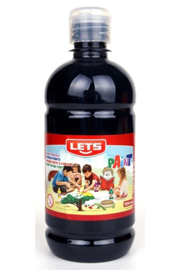 Lets Guaj Boya 500 ML Plastik Siyah Guaj Boya ürün görseli 1