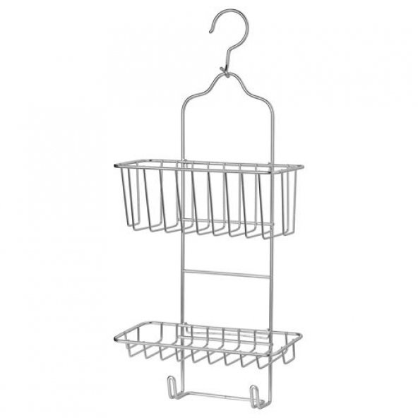 Duş Sepeti 2li IKEA MeridyenDukkan çinko kaplama 24x53 cm Çelik, Galvanizli, Banyo Duvar Rafı ürün görseli 1