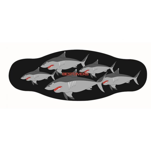BESTDIVERS Maske Arkalığı SHARK Neopren ürün görseli 1