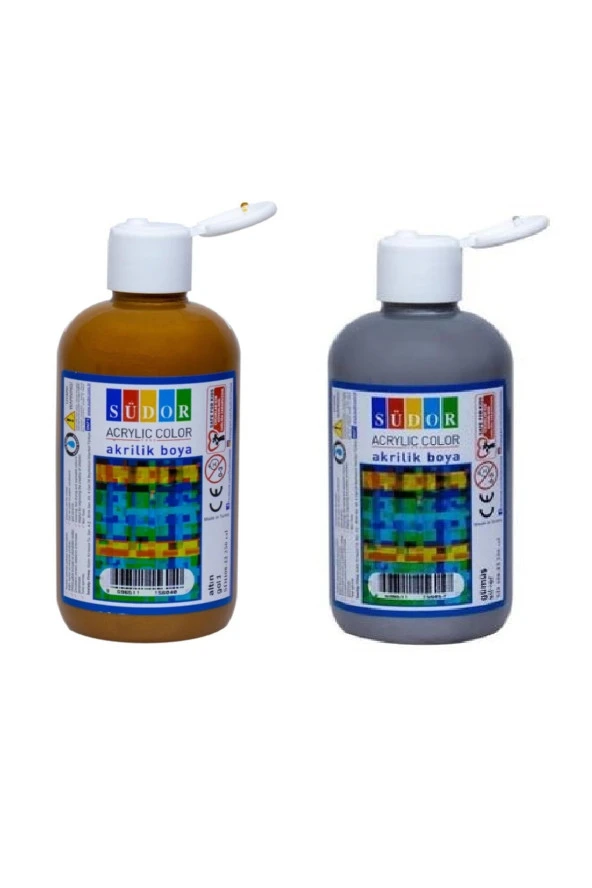 Akrilik Boya 250 Ml 2 Adet ( Gümüş 1 Adet ve Altın 1 Adet ) ürün görseli 1