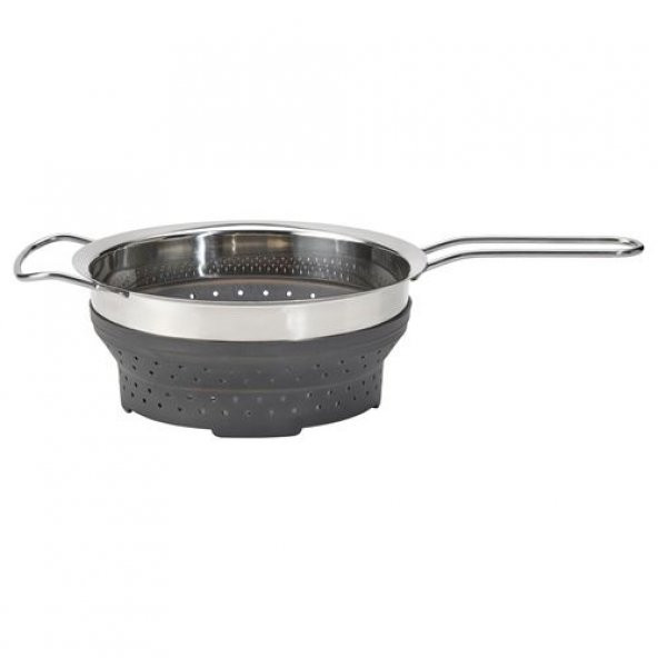 Katlanabilir Süzgeç IKEA Paslanmaz Çelik-Silikon MeridyenDukkan 19 cm, 3.0 Litre,Gri ürün görseli 1