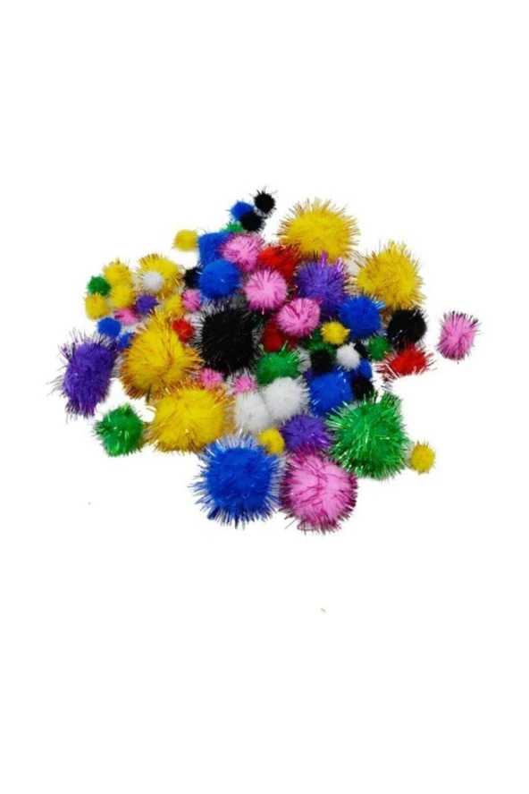 Puti Pom Pom Karışık Metalik 10mm-20mm-30mm Pom Pom ürün görseli 1