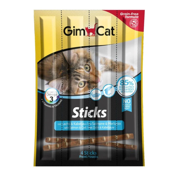 Gimcat Sticks Alabalık Ve Atlantik Morina Balıklı Kedi Ödülü 4×5g ürün görseli 1