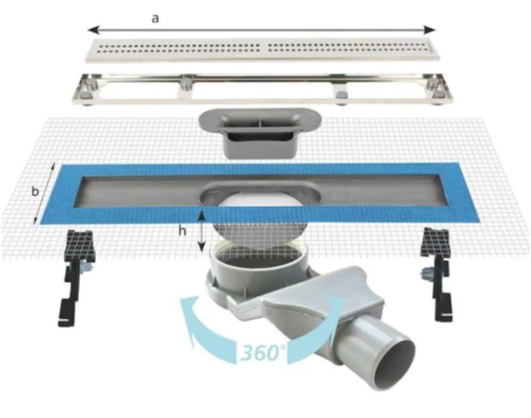 Sukar Duş Kanalı Line 2 Plaın Izgara 60 Cm 1154-1036023-01 ürün görseli 1