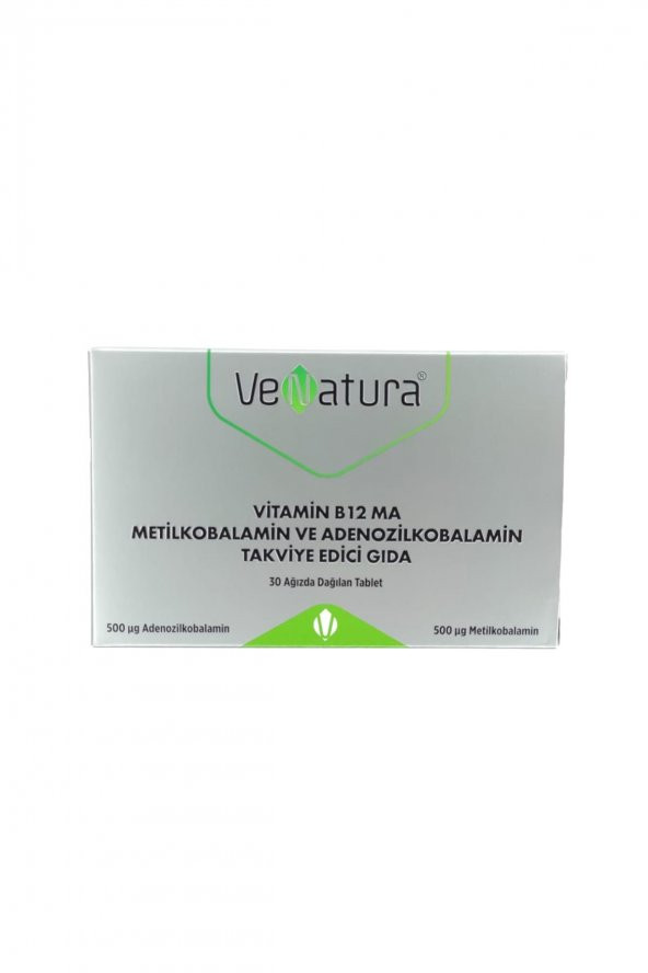 Vitamin B12 MA Metilkobalamin Ve Adenozilkobalamin İçeren Takviye Edici Gıda 30 Tablet ürün görseli 1