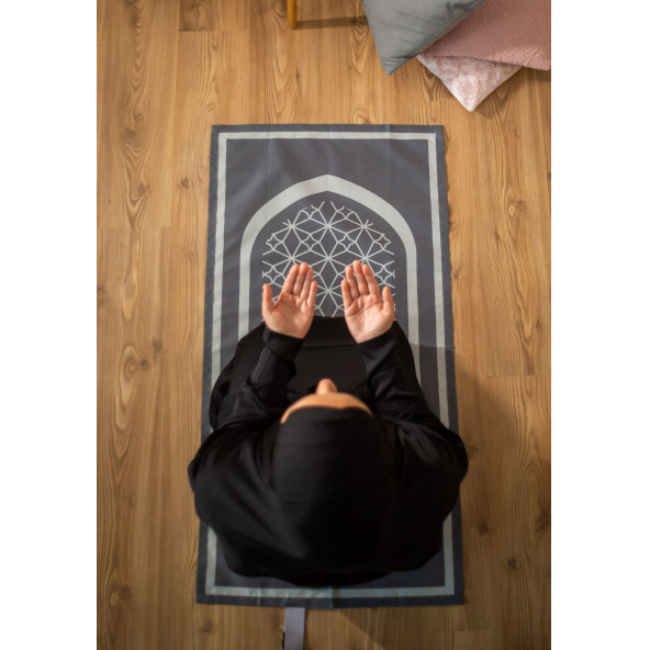 BAHA Portable Prayer Mat  Classic SEJADAH (SLATE GRAY) - Resim 2