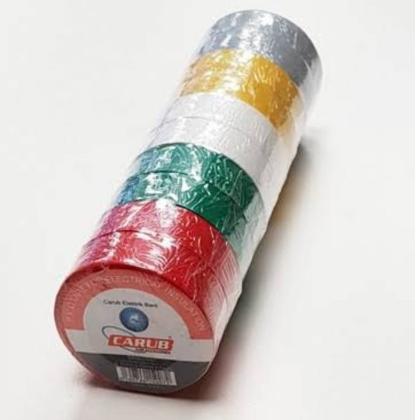 Pvc Elektrik İzolasyon Bandı İzole Bant 10 Adet Renkli ürün görseli 1