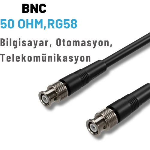 IRENIS BNC Kablo 50 Ohm Bilgisayar, Otomasyon, Telekom, RG58 ürün görseli 1