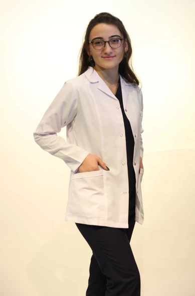 Doktor Hemşire Öğretmen Kadın  Ceket Boy Gömlek Yaka Beyaz Önlük M ürün görseli 1