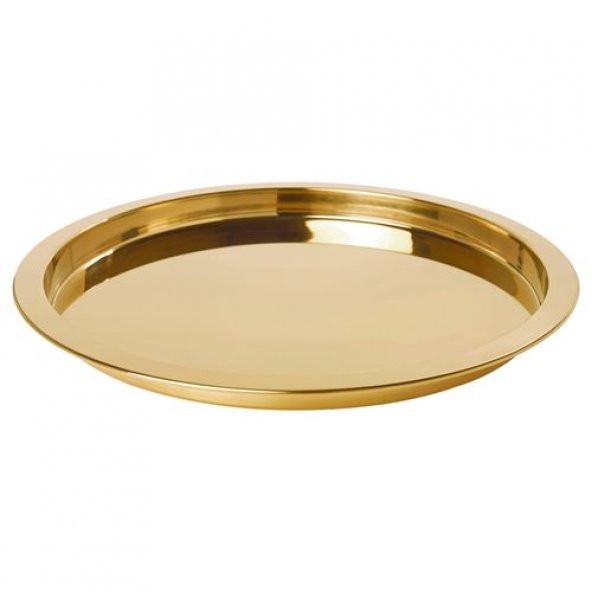 Dekor-Sunum Tepsi IKEA Gold Renk MeridyenDukkan 38 cm Pirinç Rengi Tepsi ürün görseli 1