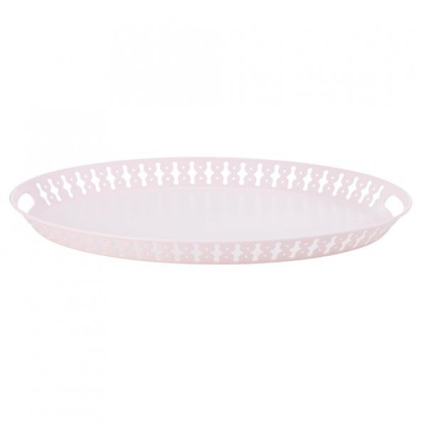 Servis-Sunum Tepsi IKEA 52x39 cm TozPembe Renk MeridyenDukkan Yuvarlak Tepsi Çelik ürün görseli 1