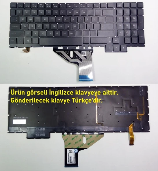 HP Omen 15-CE020CA, 15-CE020NS, 15-CE021NS Klavye (RGB) ürün görseli 1