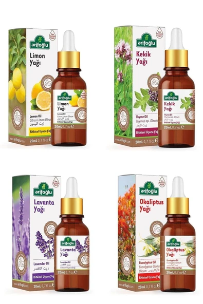 Arifoğlu Lavanta Yağı + Limon Yağı + Kekik Yağı + Okaliptus Yağı 4 x 20 ml ürün görseli 1