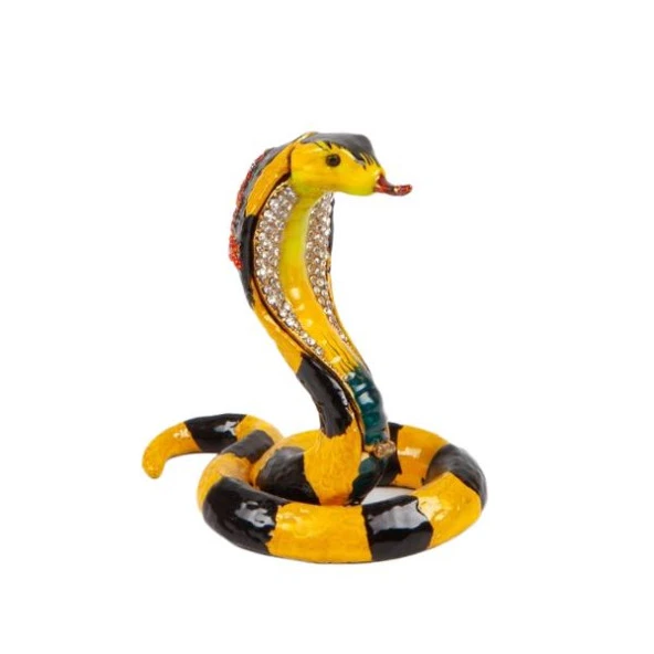Renkli Kral Kobra Swarovski Taşlı Mücevher Kutusu ürün görseli 1