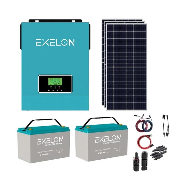 Güneş Enerjisi Bağ Evi Solar Paketi 3KVA İnverter 285W Güneş Paneli 100AH Jel Akü ürün görseli 1