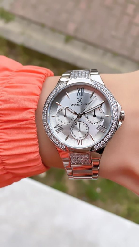 DANIEL KLEIN EDK.1.10036.4 BİLEKLİK HEDİYELİ YENİ SEZON SILVER KADIN KOL SAATİ - Resim 4