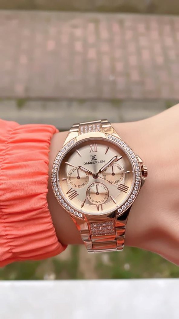 DANIEL KLEIN EDK.1.10036.2 BİLEKLİK HEDİYELİ YENİ SEZON ROSE GOLD KADIN KOL SAATİ - Resim 3