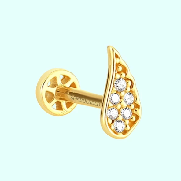 Altın Melek Tragus Piercing 14 Ayar ürün görseli 1