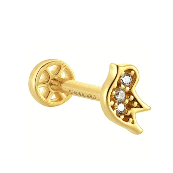 Altın Kuş Tragus Piercing 14 Ayar - Resim 2