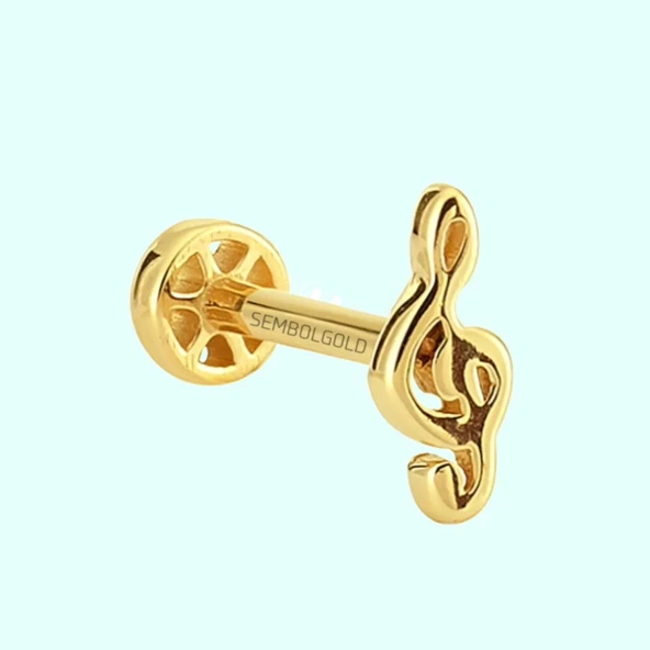 Altın Sol Tragus Piercing 14 Ayar ürün görseli 1