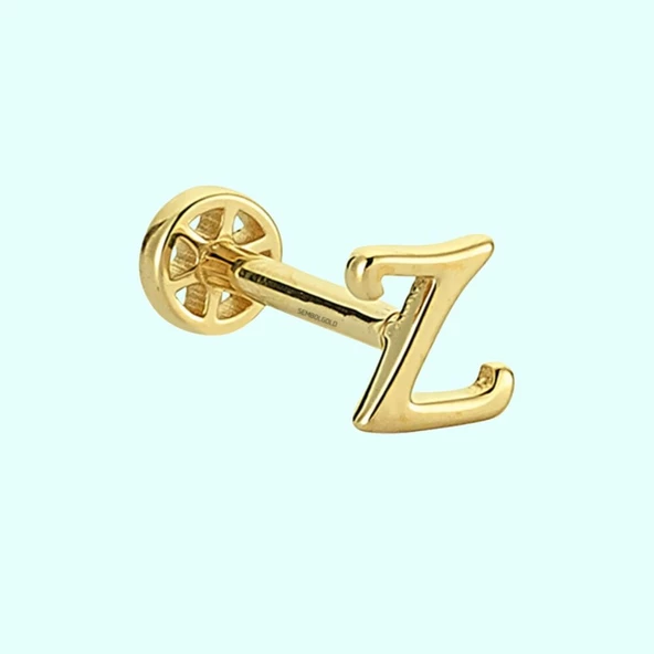 Altın Piercing -Z- Harf 14 Ayar Tragus ürün görseli 1
