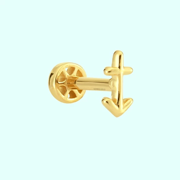 Altın Çapa Tragus Piercing 14 Ayar ürün görseli 1