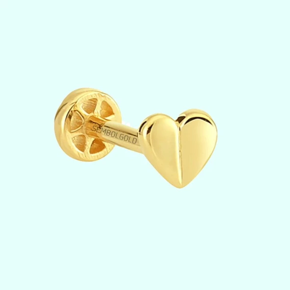 Altın Heart Tragus Piercing 14 Ayar ürün görseli 1