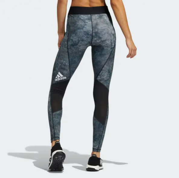 Adidas Techfit Mid-Rise Floral Tayt - Resim 3