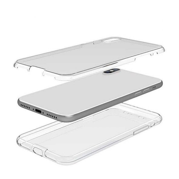 Apple iPhone XS Max 6.5 Kılıf 360 Tam Koruma Şeffaf Silikon ürün görseli 1