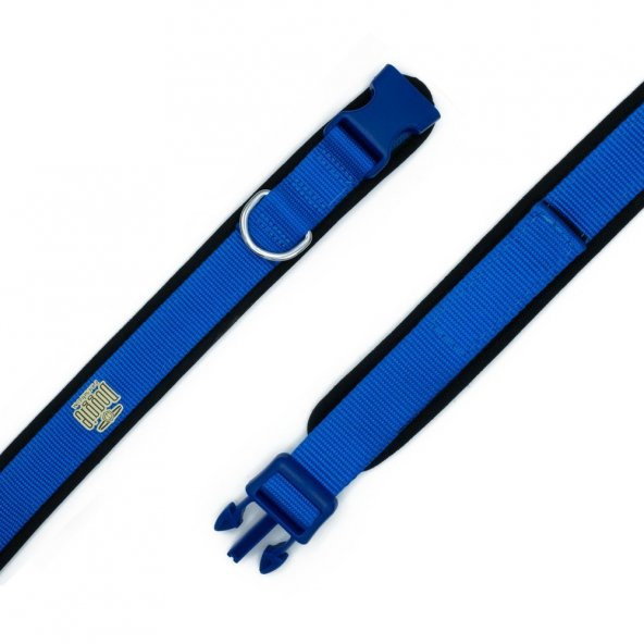 Doggie Havalı Dokumadan El Yapımı Köpek Boyun Tasması 2x35-45cm Royal Mavi ürün görseli 1