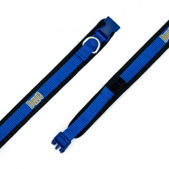 Doggie Havalı Dokumadan El Yapımı Köpek Boyun Tasması 1,5x30-40cm Royal Mavi ürün görseli 1