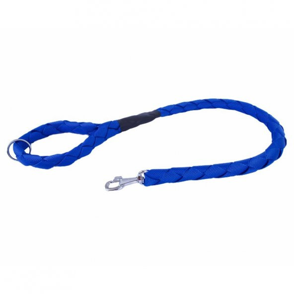 Doggie Dokumadan El Yapımı Örgülü Köpek Gezdirme Kayışı M-3x100cm Royal Mavi ürün görseli 1