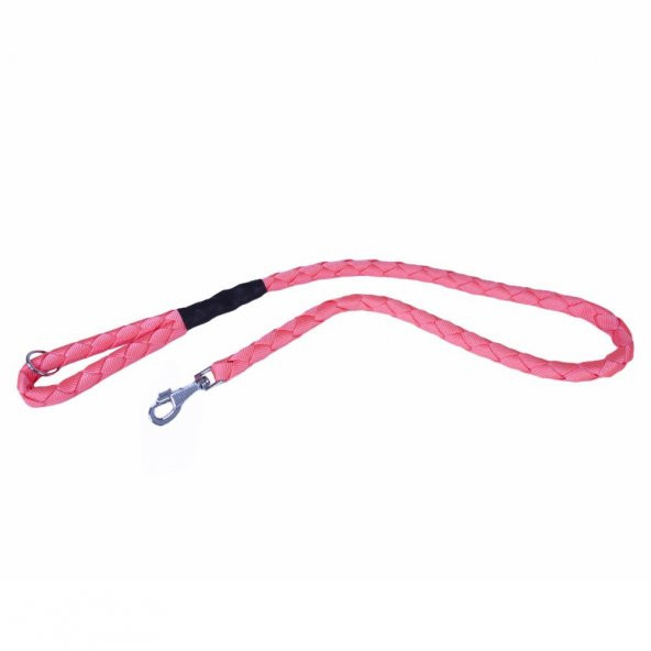 Doggie Dokumadan El Yapımı Örgülü Köpek Gezdirme Kayışı M-2,5x120cm Pembe* ürün görseli 1