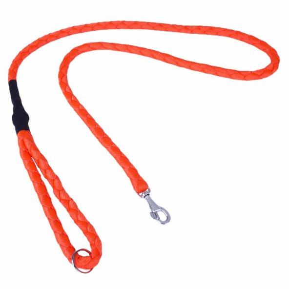 Doggie Dokumadan El Yapımı Örgülü Köpek Gezdirme Kayışı M-2x140cm Turuncu ürün görseli 1