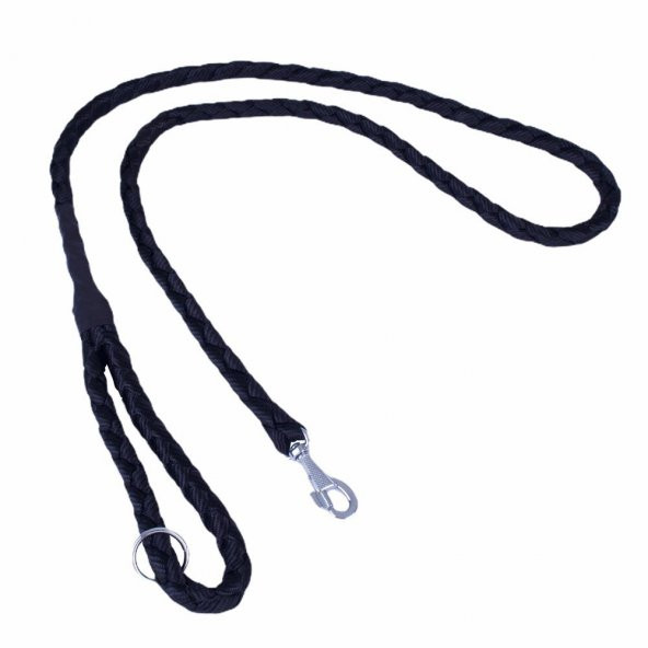 Doggie Dokumadan El Yapımı Örgülü Köpek Gezdirme Kayışı M-2x140cm Siyah ürün görseli 1