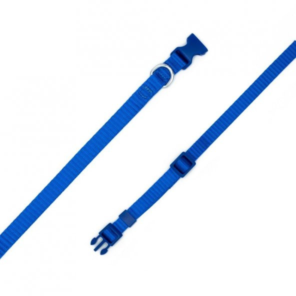 Doggie Ayarlanabilir Özellikli Dokumadan El Yapımı Köpek Boyun Tasması 1,5x25-40cm Royal Mavi ürün görseli 1