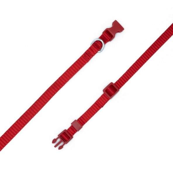 Doggie Ayarlanabilir Özellikli Dokumadan El Yapımı Köpek Boyun Tasması 1x20-30cm Kırmızı ürün görseli 1