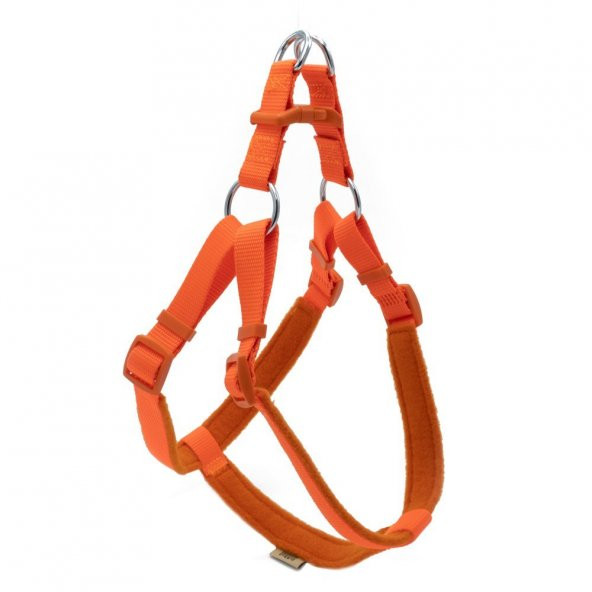 Doggie Polar Dokumadan El Yapımı Ronin Model Köpek Göğüs Tasması L-2x55-65cm Turuncu ürün görseli 1