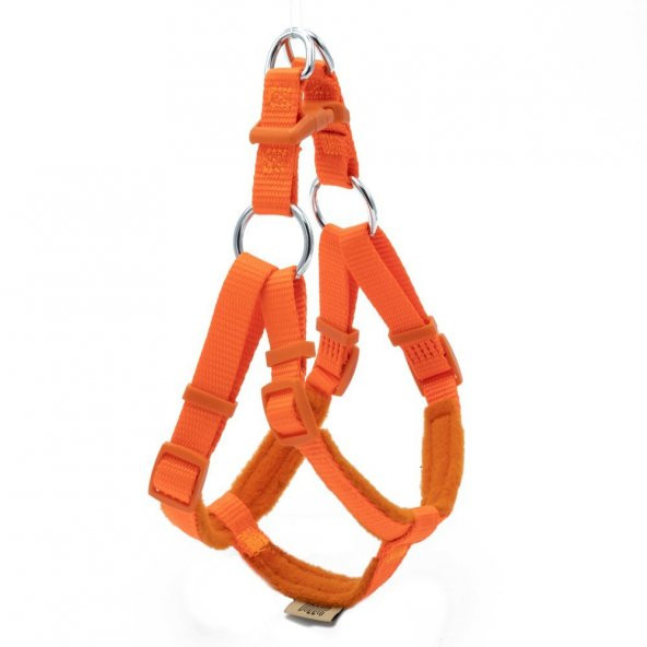 Doggie Polar Dokumadan El Yapımı Ronin Model Köpek Göğüs Tasması S-1,5x40-45cm Turuncu ürün görseli 1