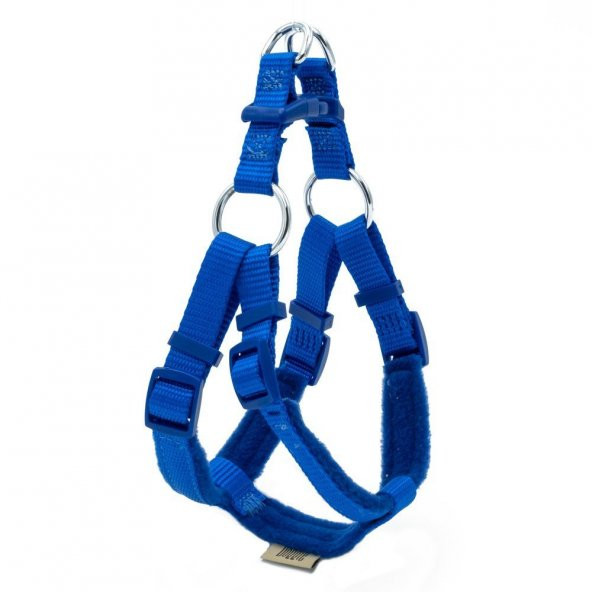 Doggie Polar Dokumadan El Yapımı Ronin Model Köpek Göğüs Tasması XS-1,5x35-45cm Royal Mavi ürün görseli 1